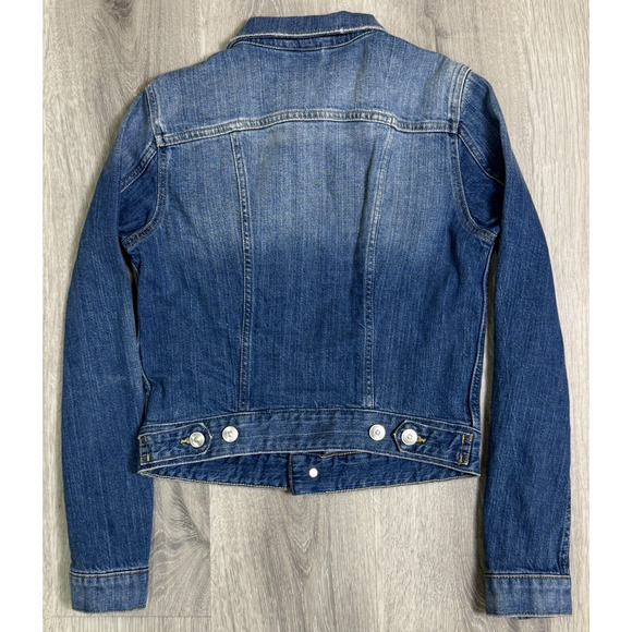 H&M Casual Button Up Long Sleeve Denim Jacket‎ Womens Size 2 Blue - Picture 2 of 5
